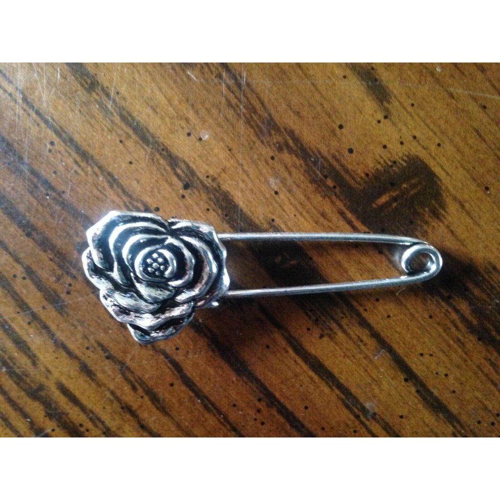 Silver Rose Stock Tie Pin Horse Show Ratcatcher Fox Hunting Eventing Dressage